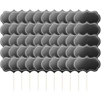 Melitt 50 Pieces Cheese Markers for Charcuterie Board Buffet Labels Food Tags Blank Toothpick Flags Appetizer Signs Chalkboard