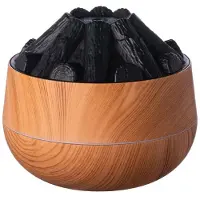 Tlily 300ml Bonfire Humidifier USB Noiseless Flame Essential Diffuser Auto-Off for Home Office Gym Light Wood Grain