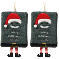Tlily Hangable Hand Towels for Wiping Hands, Quick-Absorbing Water, Cute Dry Towels, Festive Kitchen Decoration C