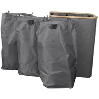 Melitt Hampers for Laundry Basket with Lid, 160L Laundry Hamper 3 Section Dirty Clothes Hampers for Bedroom, Laundry Room