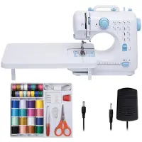 Jojomino Sewing Machine for Beginners with Expansion Table Duty Sewing Machines for Adult and Kids Sewing with Foot Pedel EU Plug