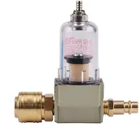 Tlily 1Pc Durable Oil Water Separator Filter Compressed Air Filter Including 1/4 inch Quick Coupling for the Compressor Tool