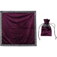 Tlily Tarot Cards Table Cloth Altar Tablecloth Velvet Divination Wicca Tablecloth with Tarot Pouch ()