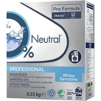 Neutral Pyykinpesujauhe, Professional, valkoinen, väritön ja hajusteeton, 8,55 kg