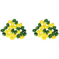 Melitt 56Pcs Artificial Lemons and Limes Fake Fruits Decorative Faux Citrus Fruits Artificial Decorations for Home Kitchen