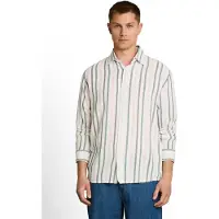Tom Tailor Relaxed Striped Shirt - White - M