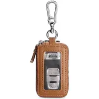 INF Aito nahkainen avainkotelo, RFID-suojattu auton avaimenperä monitoimisella avainnipulla coffee