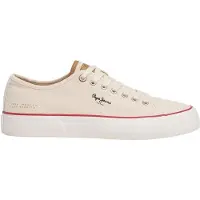 Pepe Jeans for man. PMS300017 Trainers Taylor Original beige (43), Fabric, Flat, Laces, Casual
