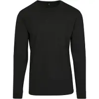 Build Your Brand Long Sleeve Crew Neck T-shirt Musta 2XL Mies