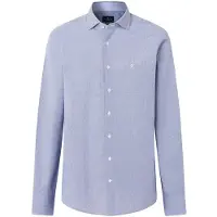 Hackett for man. HM3010762 Blue City Gingham Shirt (L), Casual, Cotton, Classic, Long sleeve, Navy