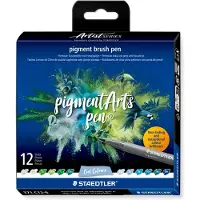 Staedtler Pigment Arts Brush Pen 12-setti Cool