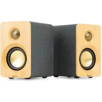 Audizio KS16 aktiiviset kirjahyllykaiuttimet, 100 W BT, bambunvärinen