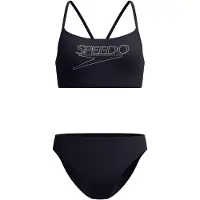 Speedo Endurance+ Logo Thin Strap Two Piece - Black - 36