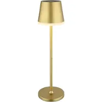 Globo Aurinkokäyttöinen LED-valaisin, metalli, kullanvärinen, korkeus 41 cm, IP44 Metall, Messinki/kulta, Metalli