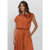 Dante6 -Roam Satin Drapey Top - Orange - 42