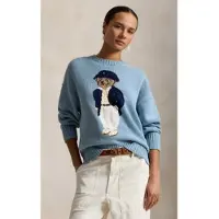 Ralph Lauren Polo Bear Oversize Cotton Sweater - Blue - XL