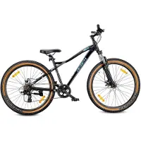 Sun baby 27,5 tuuman maastopyörä, 7 vaihdetta, Commonion Aluminum, kevyt iskunvaimennin, Shimano-levyjarrut, M-runko, 17 tuuman Verdant Shred, musta
