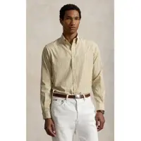 Ralph Lauren for man. 710B15595010 Custom Fit beige striped poplin shirt (XL), Casual, Cotton, Long sleeve
