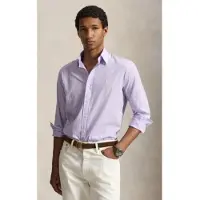Ralph Lauren for man. 710B15595012 Lilac Custom Fit striped poplin shirt (M), Casual, Purple, Cotton, Long sleeve