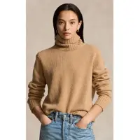 Ralph Lauren for woman. 211891667002 Beige wool turtleneck sweater (XS), Casual, Long sleeve