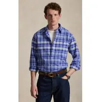 Ralph Lauren for man. 710B22598001 Blue Custom Fit plaid oxford shirt (XXL), Casual, Cotton, Long sleeve