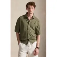 Ralph Lauren for man. 710B18514001 Green relaxed fit cotton shirt (L), Casual, Long sleeve