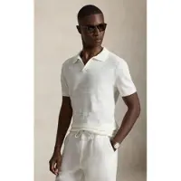 Ralph Lauren Cotton-Linen Polo-Collar Sweater - Cream - M