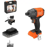 Black & Decker Akkukäyttöinen iskuruuvinväännin BLIM78E1K-QW; 18 V; 1/4'' HEX; 1x2,5 Ah akku