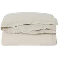 Garbo&Friends Linen Hemstitched Linen Duvet Cover Single 140X200 Cm - Beige - 150X210CM