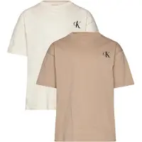 Calvin Klein 2-Pack Monogram T-Shirt Ss - Cream - 170