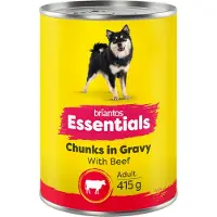 Briantos 12x415g Essentials Chunks in Gravy nauta koiran märkäruoka