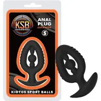 Kiotos - silikoninen anustappi laajentajalla S (musta)