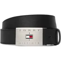 Tommy Hilfiger Vyö 'Flag Plaque' musta / hopea