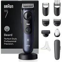 Braun Series 7 BT7540 partatrimmeri, 40 pituusasetusta, 0,5–20 mm, musta/sininen