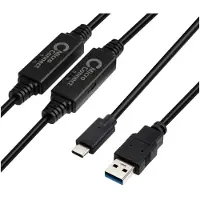 Microconnect USB-A – USB-C -kaapeli, 10 m, musta
