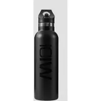 ICANIWILL Stainless Steel Water Bottle Black w. Black logo 600ml
