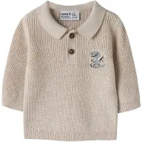 Name it Nbmkolla Ls Knit Polo - Beige - 86