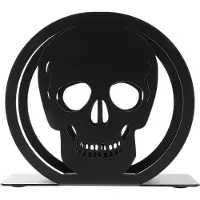 Typecat Cocktail Napkin Holder Halloween Skull Design Black Tissue Holder Iron Paper Napkin Holder Organizer