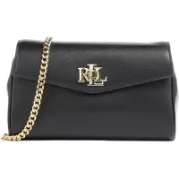 Ralph Lauren Tanner Crossbody-laukku Nahka 19 cm Musta