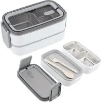 Hobby Hall Premium ruostumattomasta teräksestä valmistettu Bento-eväsrasia, valkoinen