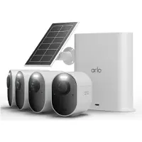 Arlo Ultra 3 Security Camera 4-cam kit + Solar Panel, IP-turvakamera, Ulkona, Langallinen & langaton, 7,5 m, Amazon Alexa & Google Assistant, Tanska, (VMC5450-111EUS)