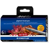 Staedtler Pigment Arts Brush Pen 6-setti Red/Brown