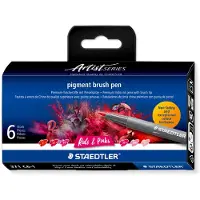 Staedtler Pensselikynä Pigment Arts ass rød/pink (6)