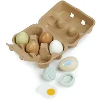 Tender Leaf Toys Wooden Eggs In Tray - Multi/patterned - ONE SIZE