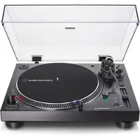 Audio-Technica AT-LP120X-USB BK -suoravetoinen ammattilevysoitin AT-VM95E-äänirasialla, musta