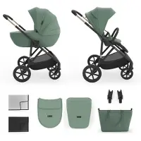 Kinderkraft Prime 3 2-in-1 Yhdistelmävaunut, Dark Green