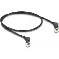 DeLOCK – RJ45 Network Cable Cat.6A S/FTP Slim 90° upwards / upwards angled 0.5 m black (80280)