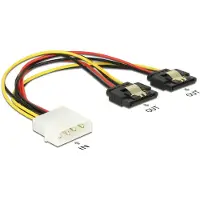 DeLOCK 85237, 0,2 m, Molex (4-pin), 2 x SATA 15-pinninen, Uros, Naaras, Suora