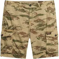 Superdry for man. M7110435A Lightweight brown parachute style shorts (34), Casual, Camouflage, Cotton
