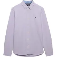 Superdry for man. M4011100A Lilac Preppy Oxford Shirt (M), Casual, Purple, Cotton, Long sleeve